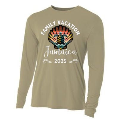 Retro Family Vacation Jamaica 2025 Beach Turtle Cooling Performance Long Sleeve Crew