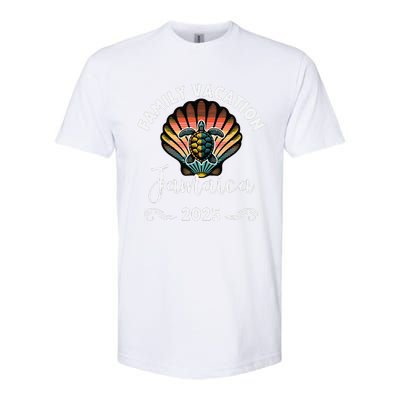 Retro Family Vacation Jamaica 2025 Beach Turtle Softstyle CVC T-Shirt