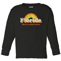 Retro Florida Vintage 70s Rainbow Toddler Long Sleeve Shirt