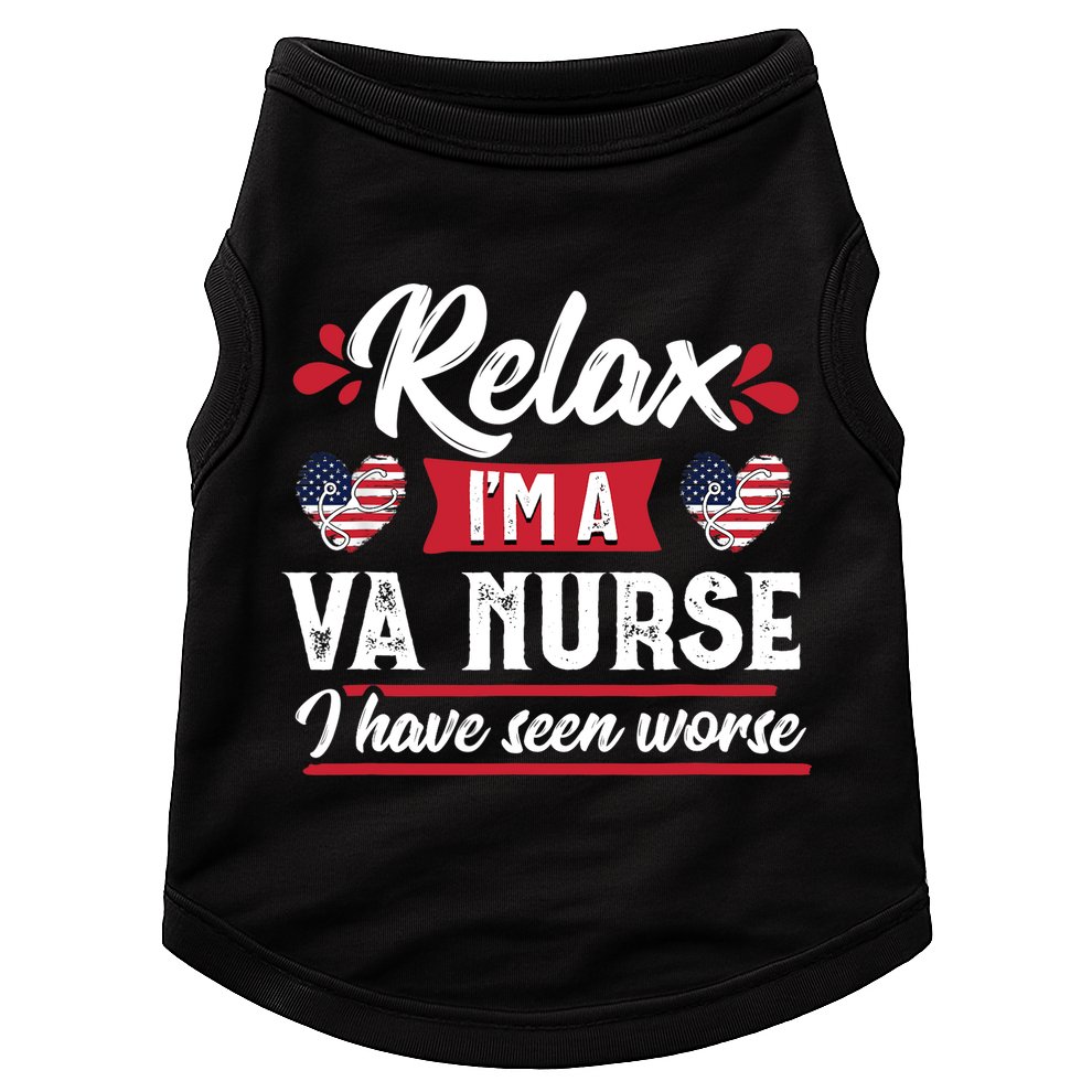 Relax Funny VA Nurse Veteran Nursing Gift Doggie Tank