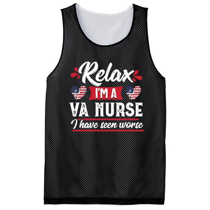 Relax Funny VA Nurse Veteran Nursing Gift Mesh Reversible Basketball Jersey Tank