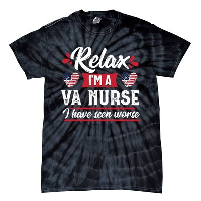 Relax Funny VA Nurse Veteran Nursing Gift Tie-Dye T-Shirt