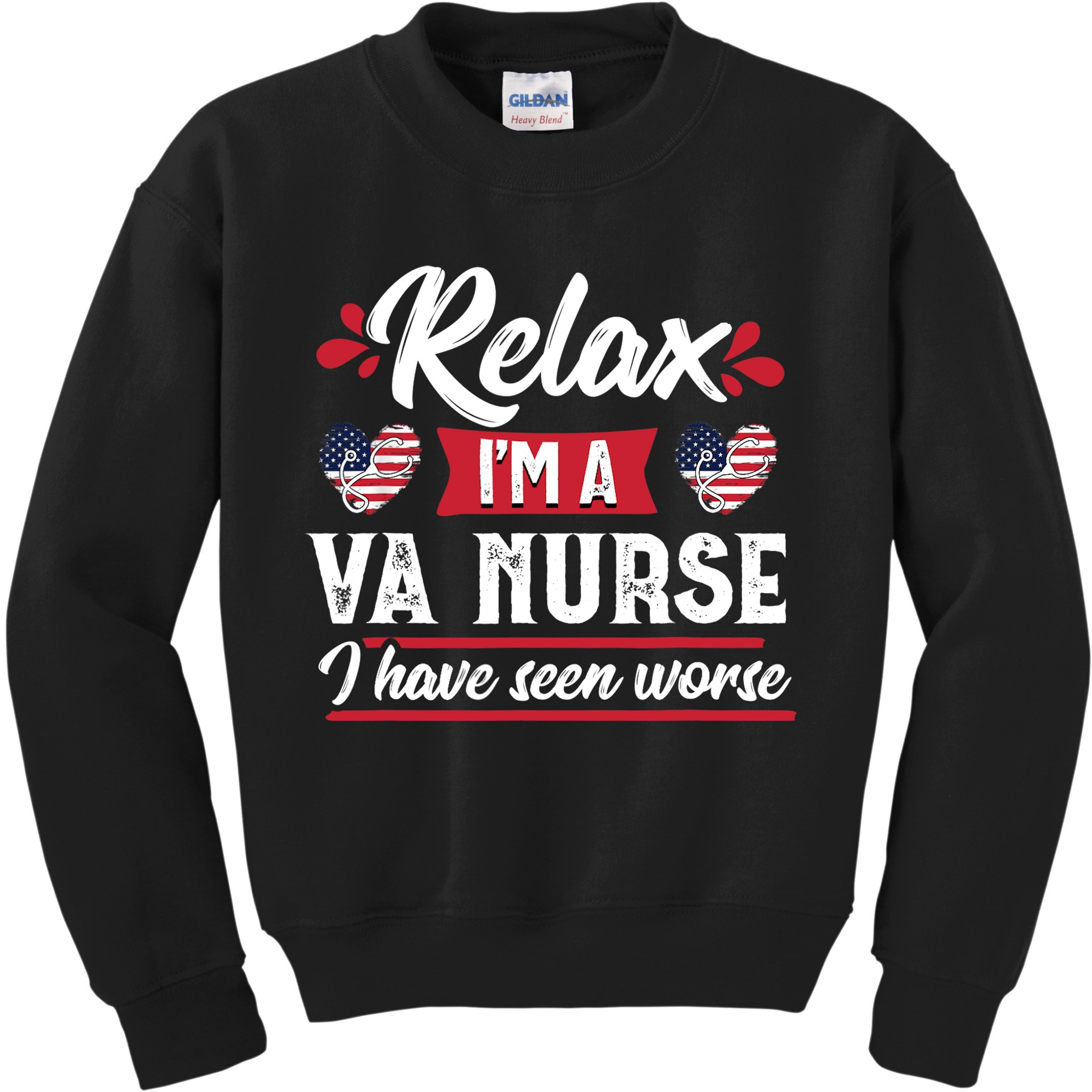 Relax Funny VA Nurse Veteran Nursing Gift Kids Sweatshirt