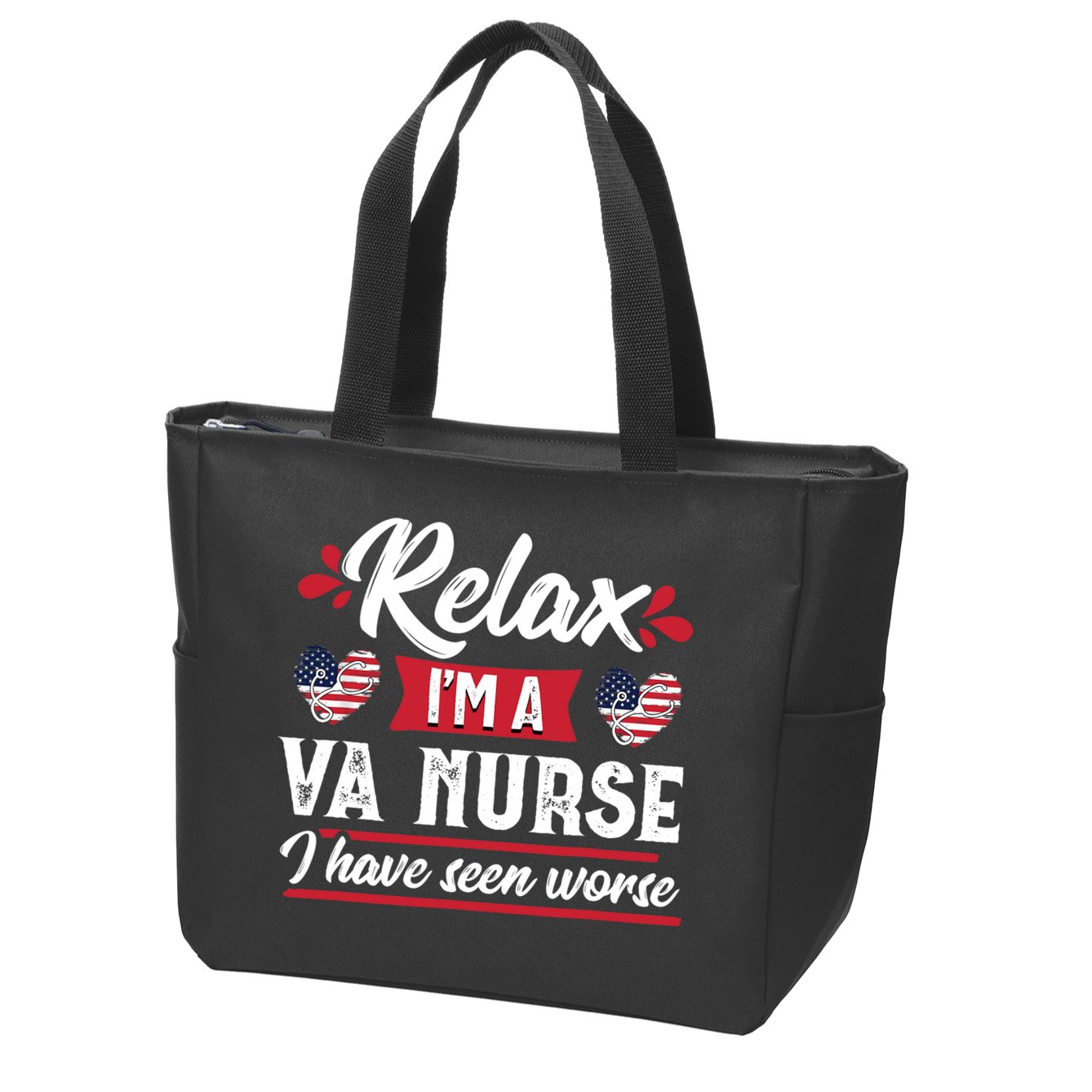 Relax Funny VA Nurse Veteran Nursing Gift Zip Tote Bag