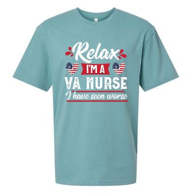 Relax Funny VA Nurse Veteran Nursing Gift Sueded Cloud Jersey T-Shirt