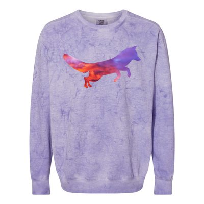 Red Fox With Evening Red Fox Gift Colorblast Crewneck Sweatshirt