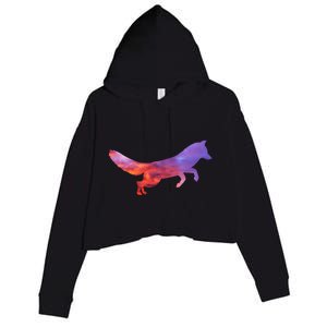 Red Fox With Evening Red Fox Gift Crop Fleece Hoodie