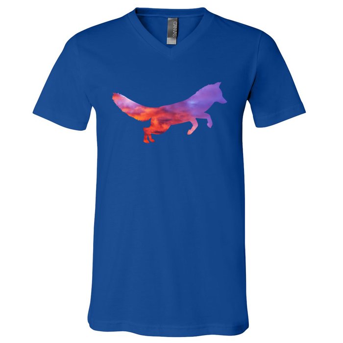 Red Fox With Evening Red Fox Gift V-Neck T-Shirt