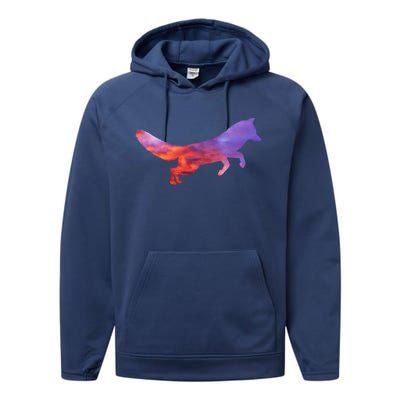 Red Fox With Evening Red Fox Gift Performance Fleece Hoodie