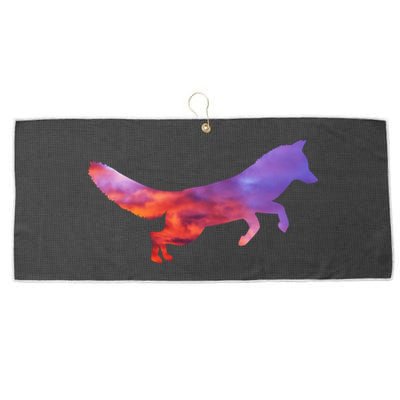 Red Fox With Evening Red Fox Gift Large Microfiber Waffle Golf Towel