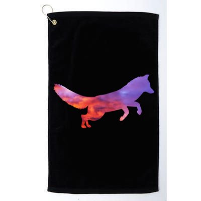 Red Fox With Evening Red Fox Gift Platinum Collection Golf Towel