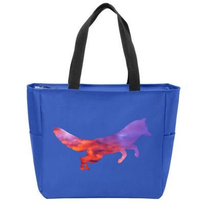 Red Fox With Evening Red Fox Gift Zip Tote Bag