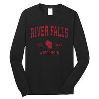 River Falls Wisconsin Wi Vintage Sports Design Long Sleeve Shirt