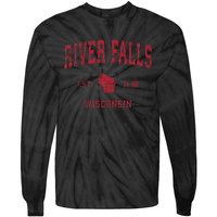 River Falls Wisconsin Wi Vintage Sports Design Tie-Dye Long Sleeve Shirt