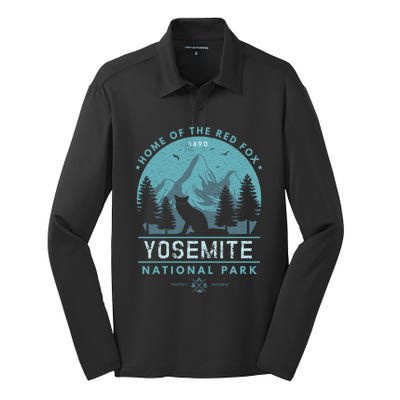 Red Fox Wilderness Gift Yosemite National Park California Silk Touch Performance Long Sleeve Polo