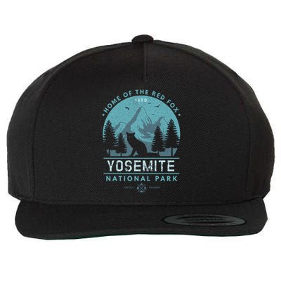 Red Fox Wilderness Gift Yosemite National Park California Wool Snapback Cap