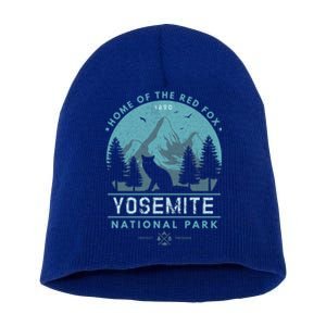 Red Fox Wilderness Gift Yosemite National Park California Short Acrylic Beanie