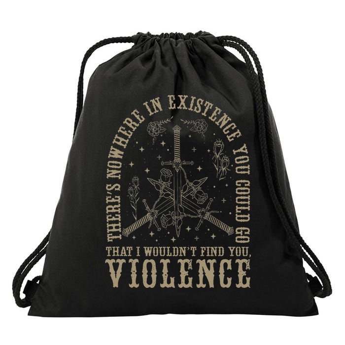 Retro Fourth Wing Theres Nowhere In Existence You Could Go Drawstring Bag