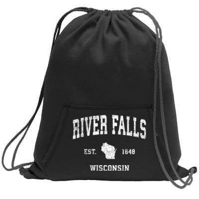 River Falls Wisconsin Wi Vintage Sports Sweatshirt Cinch Pack Bag