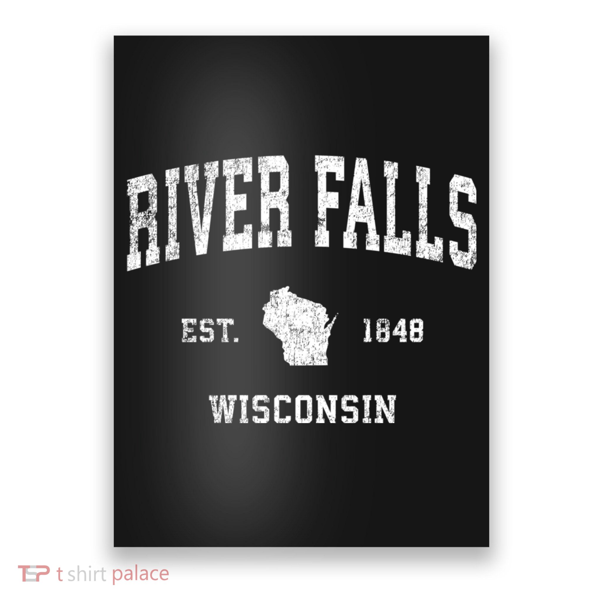 River Falls Wisconsin Wi Vintage Sports Poster