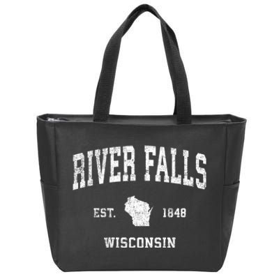 River Falls Wisconsin Wi Vintage Sports Zip Tote Bag