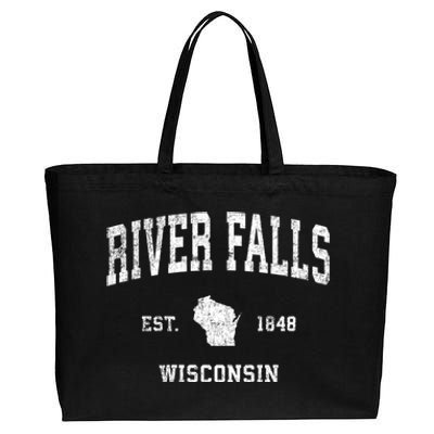 River Falls Wisconsin Wi Vintage Sports Cotton Canvas Jumbo Tote