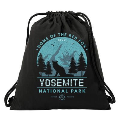Red Fox Wilderness Gift Yosemite National Park California Drawstring Bag