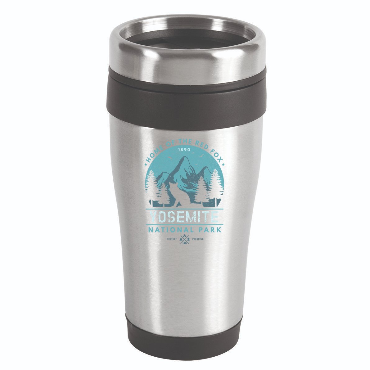 Red Fox Wilderness Gift Yosemite National Park California 16oz Travel Tumbler