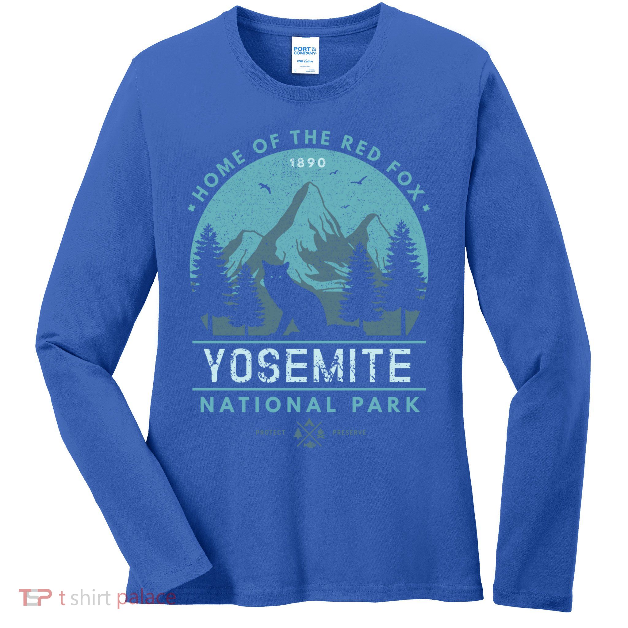 Red Fox Wilderness Gift Yosemite National Park California Ladies Long Sleeve Shirt