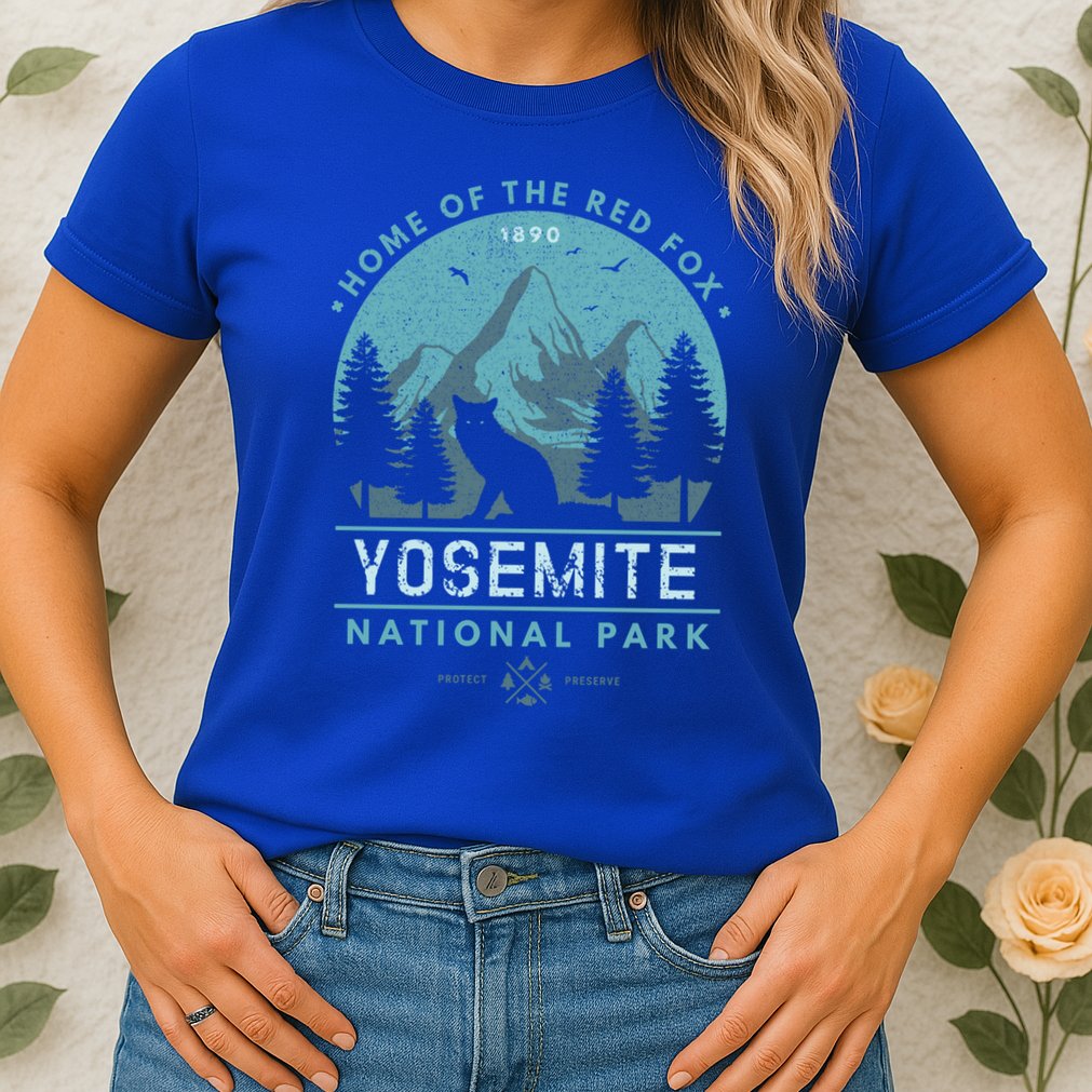 Red Fox Wilderness Gift Yosemite National Park California Womens T-Shirt