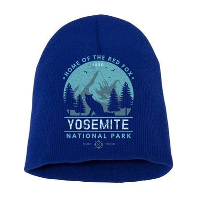 Red Fox Wilderness Gift Yosemite National Park California Short Acrylic Beanie