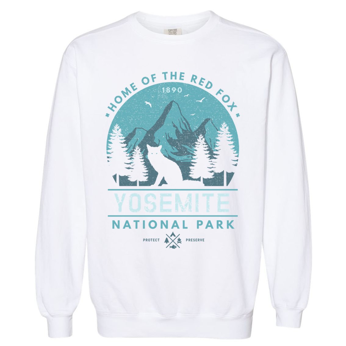 Red Fox Wilderness Gift Yosemite National Park California Garment-Dyed Sweatshirt