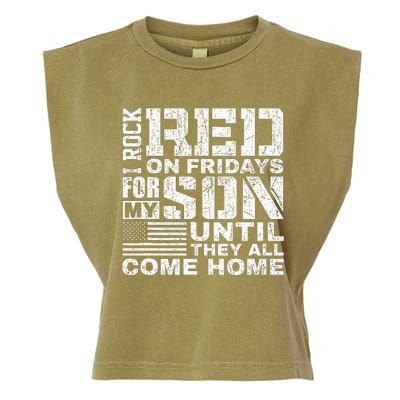 Red Friday Wear Red for My Son Vintage Military Soldier Dad Garment-Dyed Women's Muscle Tee