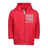 Red Friday Wear Red for My Son Vintage Military Soldier Dad Toddler Zip Fleece Hoodie