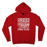 Red Friday Wear Red for My Son Vintage Military Soldier Dad Hoodie