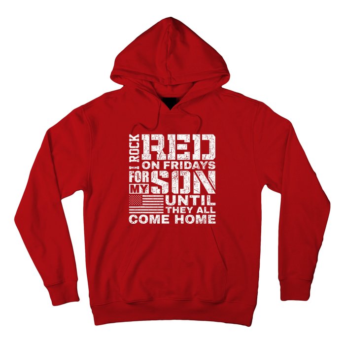 Red Friday Wear Red for My Son Vintage Military Soldier Dad Hoodie