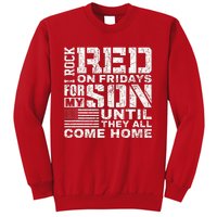 Red Friday Wear Red for My Son Vintage Military Soldier Dad Sweatshirt