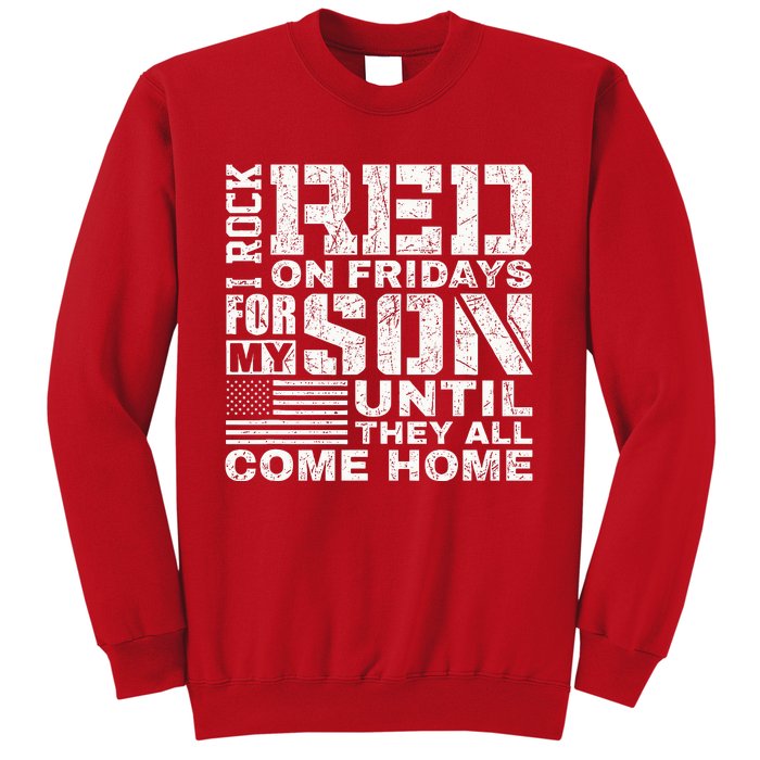 Red Friday Wear Red for My Son Vintage Military Soldier Dad Sweatshirt