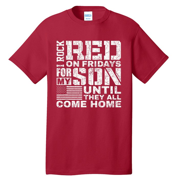 Red Friday Wear Red for My Son Vintage Military Soldier Dad Tall T-Shirt