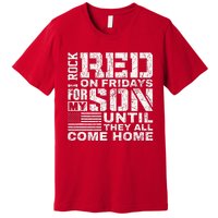 Red Friday Wear Red for My Son Vintage Military Soldier Dad Premium T-Shirt