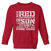 Red Friday Wear Red for My Son Vintage Military Soldier Dad Toddler Sweatshirt