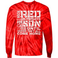 Red Friday Wear Red for My Son Vintage Military Soldier Dad Tie-Dye Long Sleeve Shirt