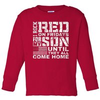 Red Friday Wear Red for My Son Vintage Military Soldier Dad Toddler Long Sleeve Shirt