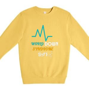 Relaxed Fit World Down Syndrom Day Gift Premium Crewneck Sweatshirt