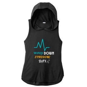 Relaxed Fit World Down Syndrom Day Gift Ladies PosiCharge Tri-Blend Wicking Draft Hoodie Tank