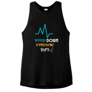 Relaxed Fit World Down Syndrom Day Gift Ladies PosiCharge Tri-Blend Wicking Tank