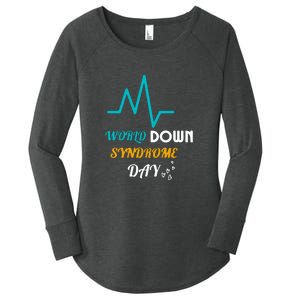 Relaxed Fit World Down Syndrom Day Gift Women's Perfect Tri Tunic Long Sleeve Shirt