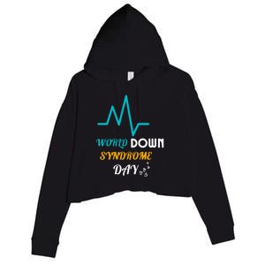 Relaxed Fit World Down Syndrom Day Gift Crop Fleece Hoodie