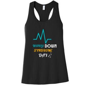 Relaxed Fit World Down Syndrom Day Gift Women's Racerback Tank