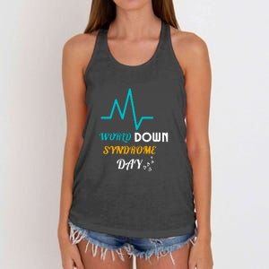 Relaxed Fit World Down Syndrom Day Gift Women's Knotted Racerback Tank